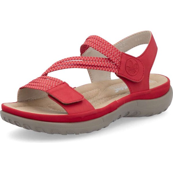 Dámske sandále RIEKER 64870-33 červená S6 61788708