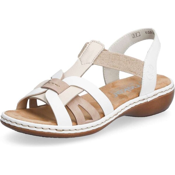 Dámske sandále RIEKER 65918-81 biela S6 55393499