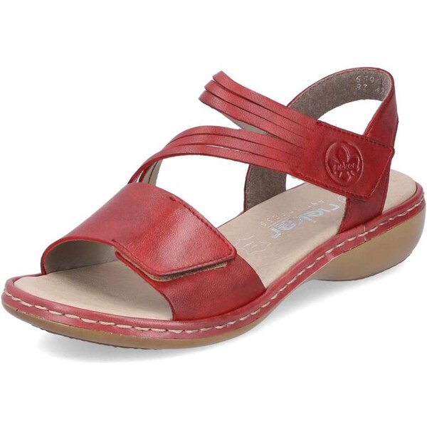 Dámske sandále RIEKER 65964-35 červená S6 49938006