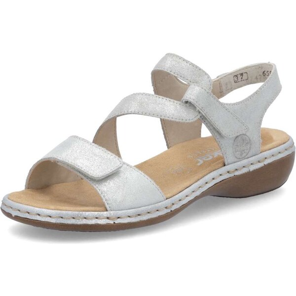 Dámske sandále RIEKER 659C7-93 strieborná S5 61788712