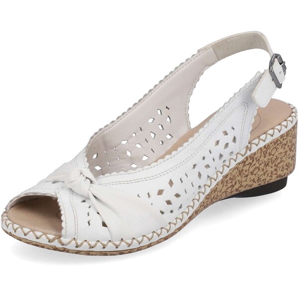 Dámske sandále RIEKER 66176-81 biela S6 61788713