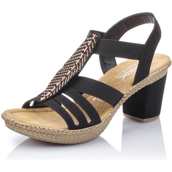 Dámske sandále RIEKER 66526-00 čierna S6 43789056