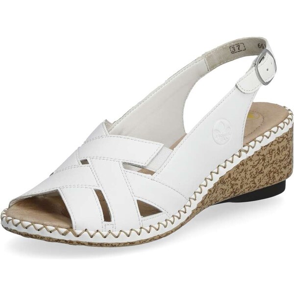 Dámske sandále RIEKER 66189-80 biela S5 50187696