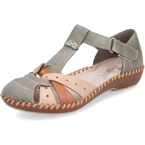 Dámske sandále RIEKER M1655-54 zelená S6 61788731