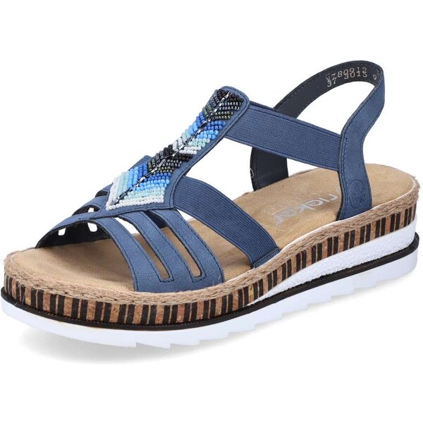 Dámske sandále RIEKER V7909-12 modrá S5 50344409