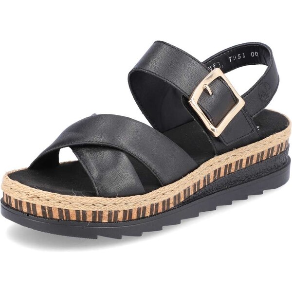 Dámske sandále RIEKER V7951-00 čierna S6 37789381