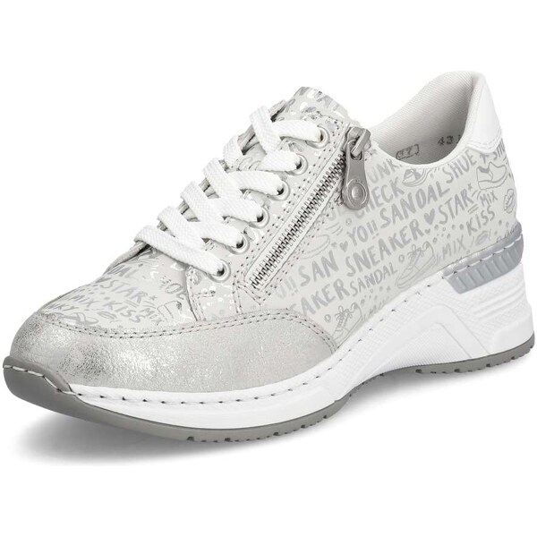 Dámske tenisky RIEKER N4316-90 strieborná S6 48764409