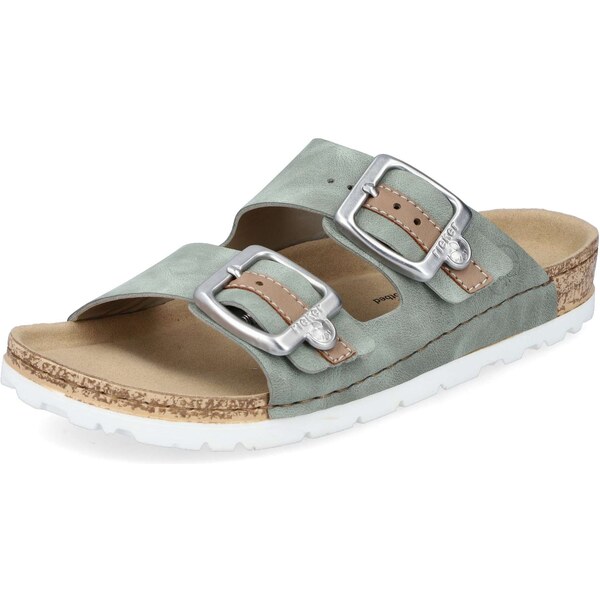 Dámske šľapky RIEKER 69850-52 zelená S5 39614275