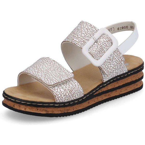 Dámske sandále RIEKER 62950-80 biela S5 39266287