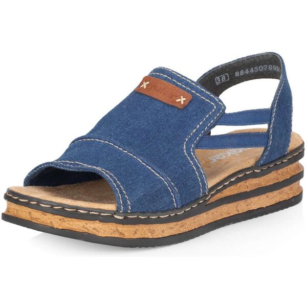Dámske sandále RIEKER 62982-12 modrá S5 50261016