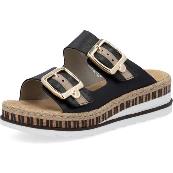 Dámske šľapky RIEKER V7955-00 čierna S5 62015843