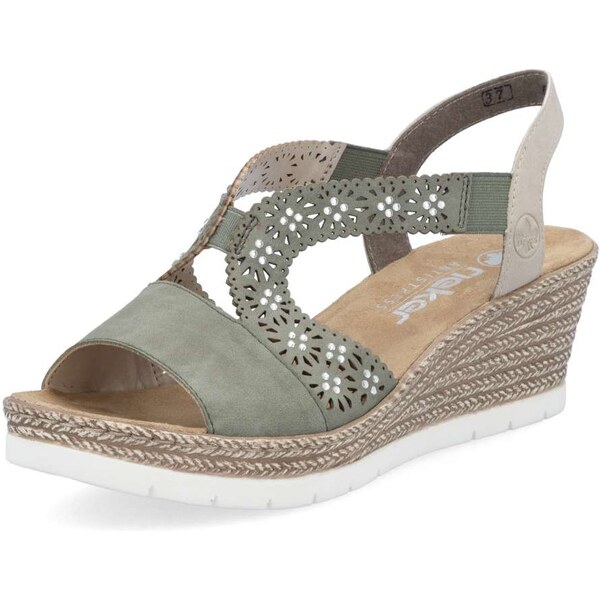 Dámske sandále RIEKER 61916-52 zelená S5 62014288