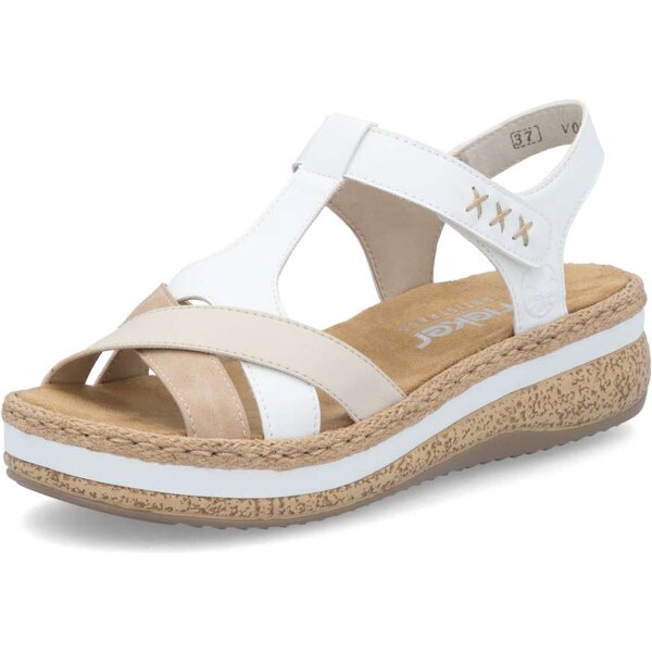 Dámske sandále RIEKER V0919-80 biela S6 62020762