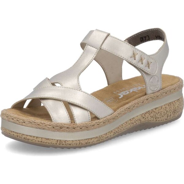 Dámske sandále RIEKER V0919-90 zlatá S6 62020763