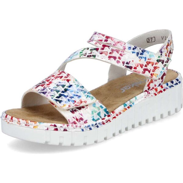 Dámske sandále RIEKER V1364-90 biela S5 62026104