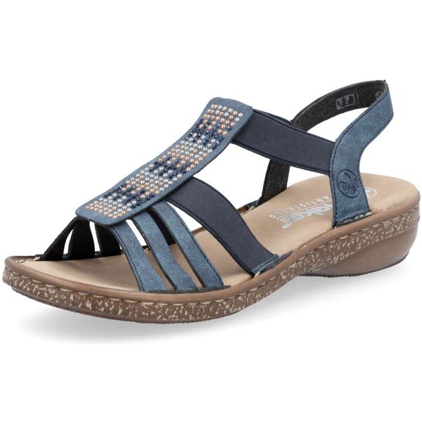 Dámske sandále RIEKER 628G7-14 modrá S5 62120356