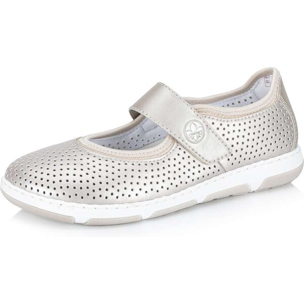 Dámske baleríny RIEKER 42455-60 strieborná S5 62138947