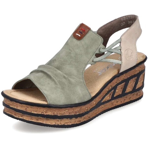 Dámske sandále RIEKER 68175-52 zelená S6 49994500