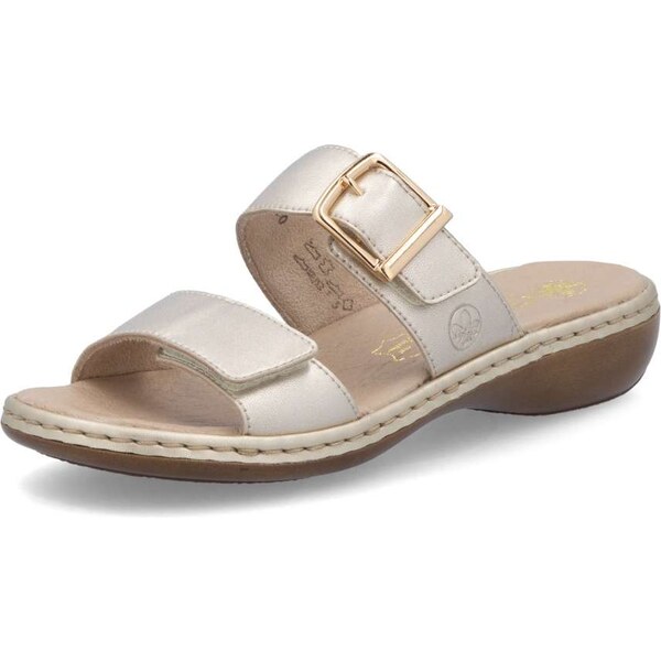 Dámske šľapky RIEKER 65957-90 zlatá S5 62190231