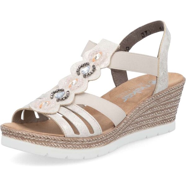 Dámske sandále RIEKER 619B2-60 béžová S6 62261415