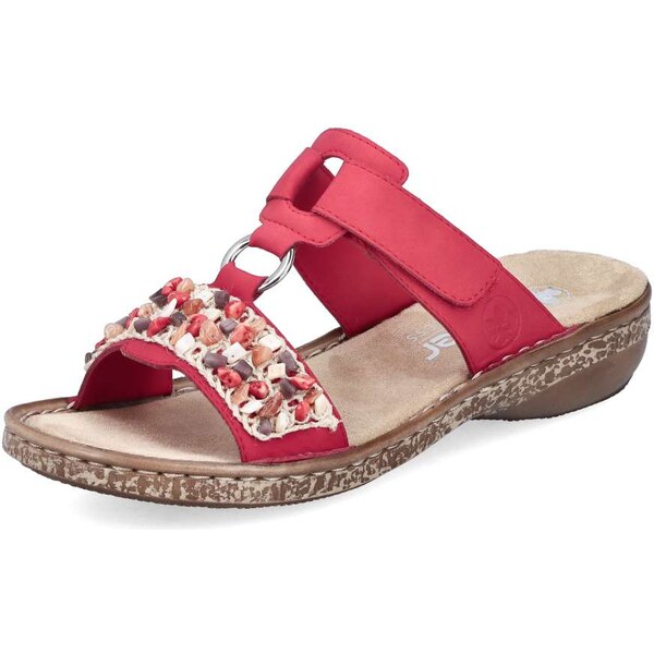 Dámske šľapky RIEKER 62815-33 červená S5 62330159