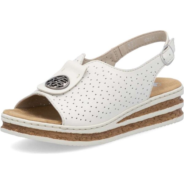 Dámske sandále RIEKER 62902-80 biela S5 62330173