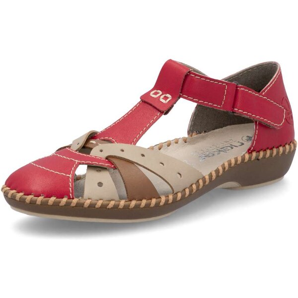 Dámske sandále RIEKER M1655-33 červená S5 62353356