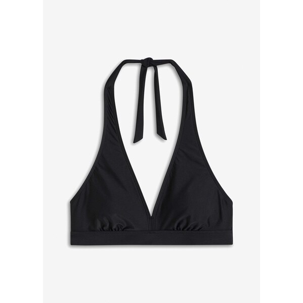 bonprix Bikinová podprsenka neckholder s V-výstrihom, farba čierna 62470449
