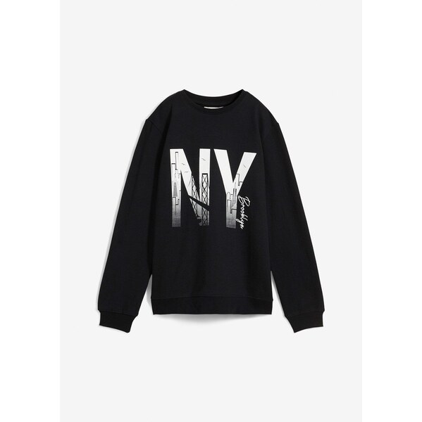 bonprix Mikina z mäkkého bavlneného mixu, farba čierna 62471469