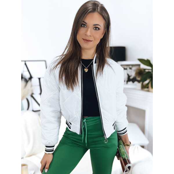 BASIC Biela prešívaná bomber bunda BOMBER TY3432 39358261