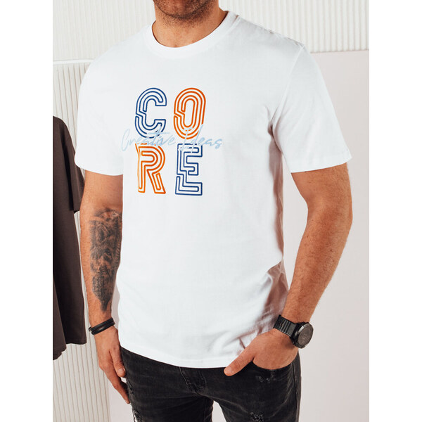 BASIC Biele pánske tričko s potlačou RX5383 52671561