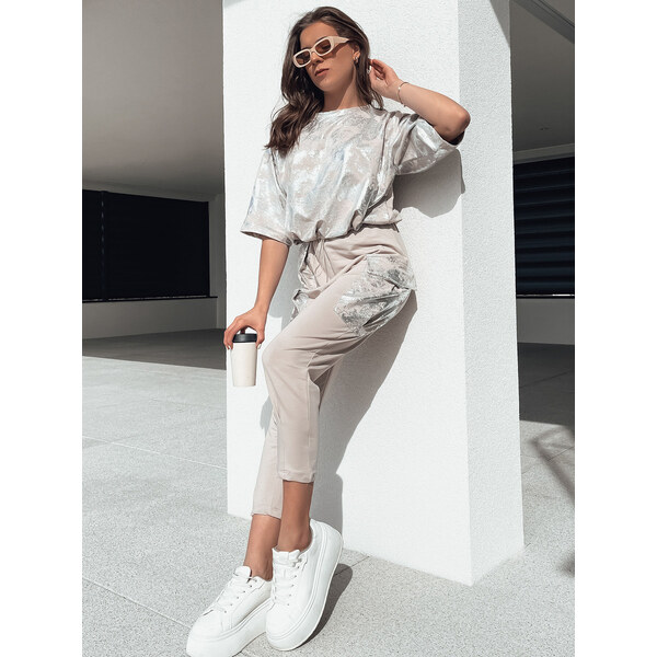 BASIC Béžová súprava nohavíc s tričkom BIRWEKI AY1048 52673515