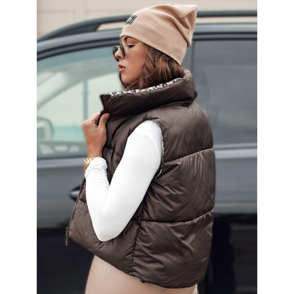 BASIC Dámska hnedá obojstranná vesta LEOVELLA TY4648 58241880