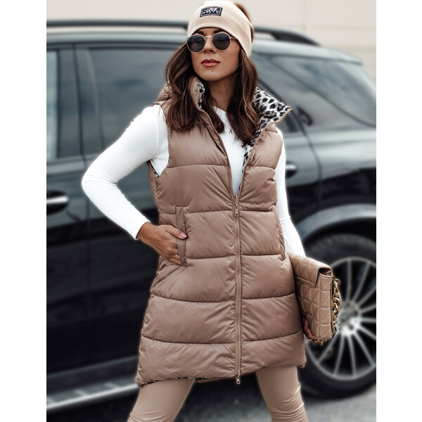 BASIC Béžová dámska obojstranná vesta ELEGANCIO TY4656 58241881