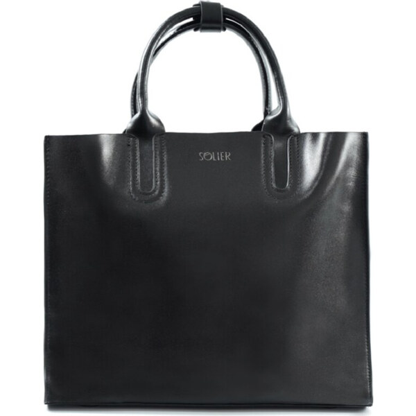 BASIC Dámska čierna kožená kabelka BELVIANA TORBA FL31 BELVIANA BLACK 60578544