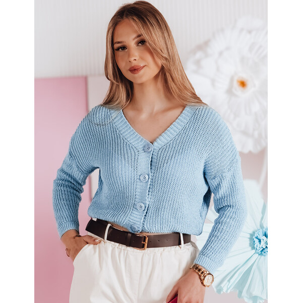 BASIC Svetlomodrý dámsky sveter s gombíkmi SWEETDREAM MY2461 62516755