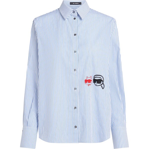 Karl Lagerfeld Blúzka námornícka modrá / šedobiela 62781092