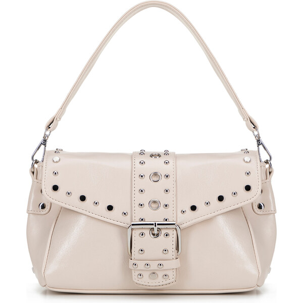 Wittchen Dámska crossbody z ekokože s dekoratívnymi nitmi krémová 100 66066406