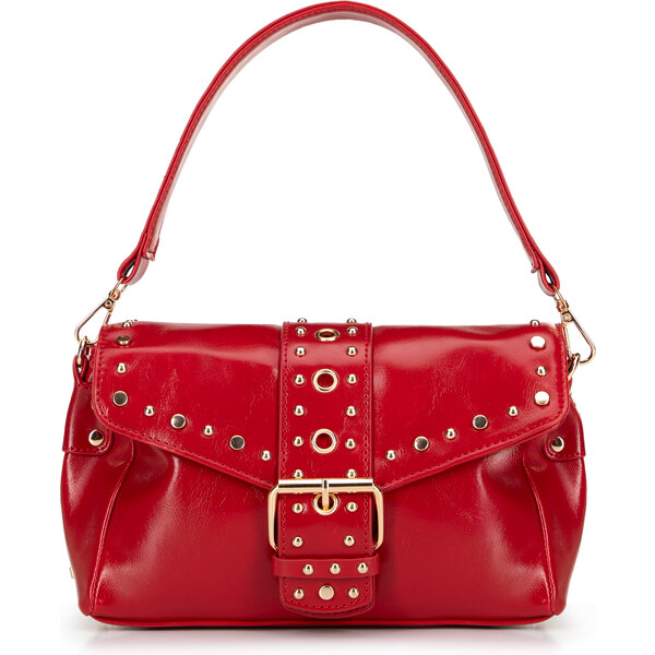 Wittchen Dámska crossbody z ekokože s dekoratívnymi nitmi červená 100 66066407