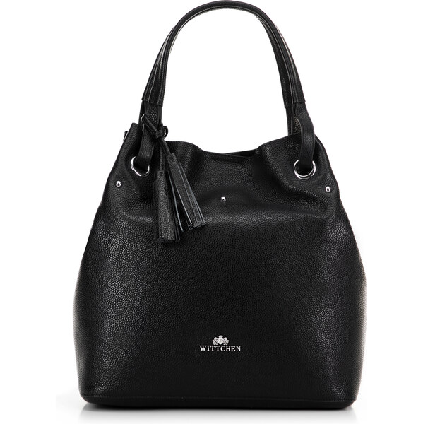 Wittchen Dámska kabelka typu vak z kože veľká čierno-strieborná 100-4E 66066432