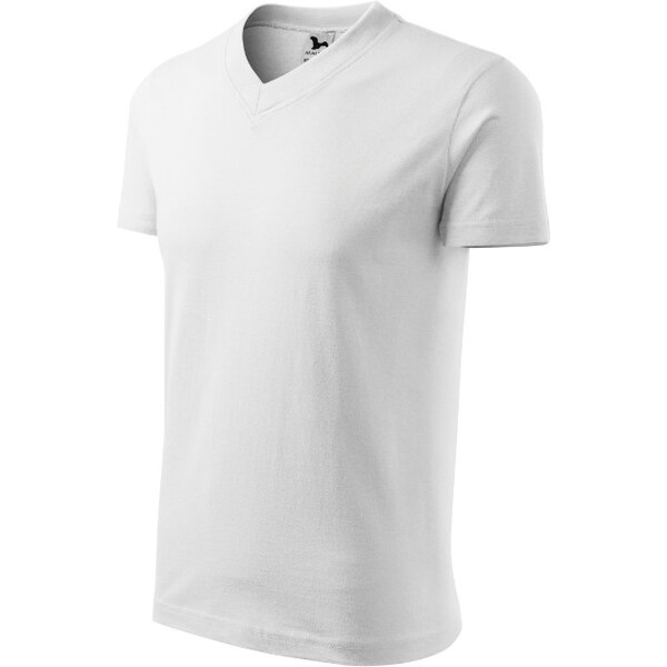 MALFINI, a.s. Tričko s výstrihom do V unisex biele 65715673