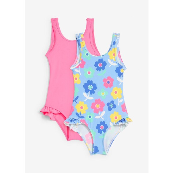 bonprix Jednodielne plavky (2 ks), farba ružová 62470658