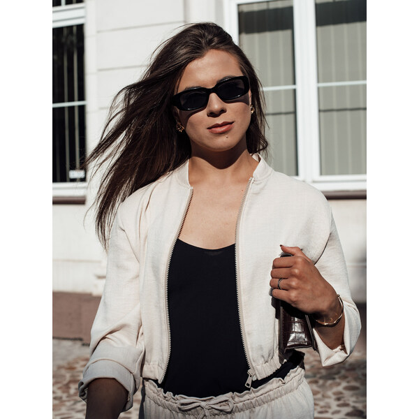 BASIC Svetlobéžová crop bomber bunda MADDIE RY2655 54601878