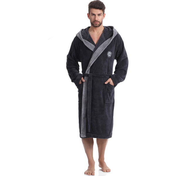 Dlhý pánsky dlhý župan s kapucňou L&L George M-2XL meski 62516724