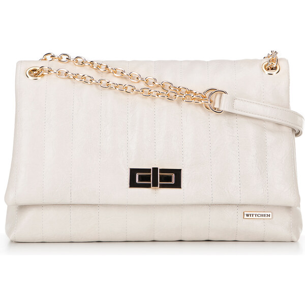 Wittchen Dámska crossbody z ekokože dvojkomorová veľká krémová 100-4Y 66066436