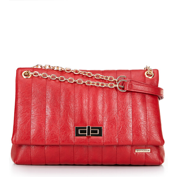 Wittchen Dámska crossbody z ekokože dvojkomorová veľká červená 100-4Y 66066437
