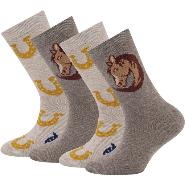 EWERS Ponožky Pferd/Hufeisen modrá / hnedá / sivá 62682807