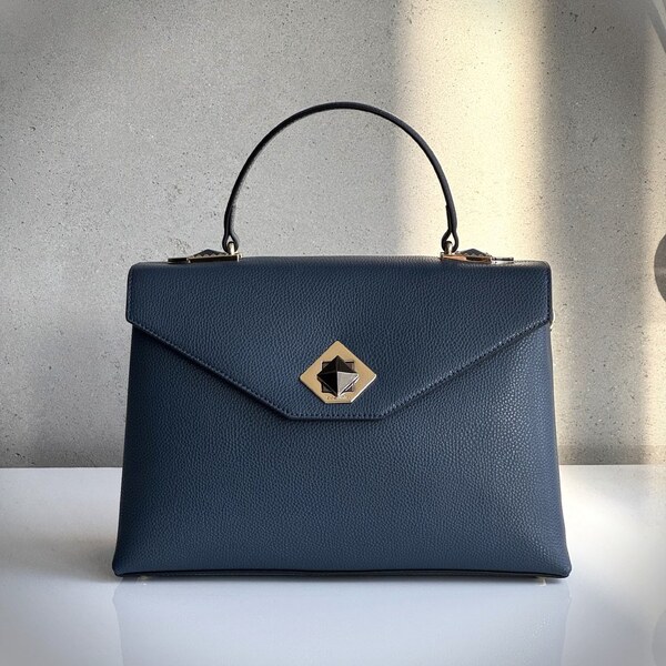 Kožená kabelka CROMIA Mina 2012 modrá 60677019