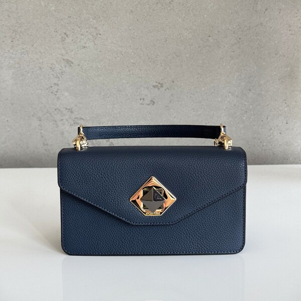 Kožená kabelka CROMIA Mina 2012 mini modrá 62527073