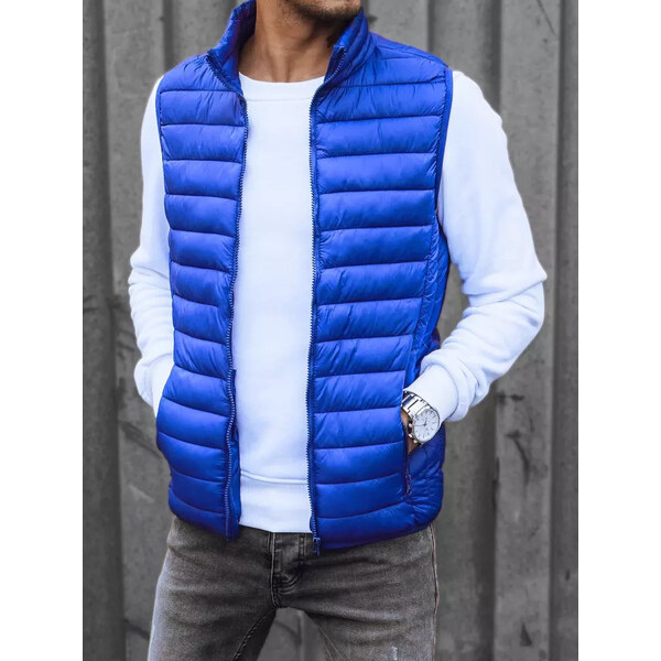 BASIC Modrá pánska prešívaná vesta TX4318 37378593